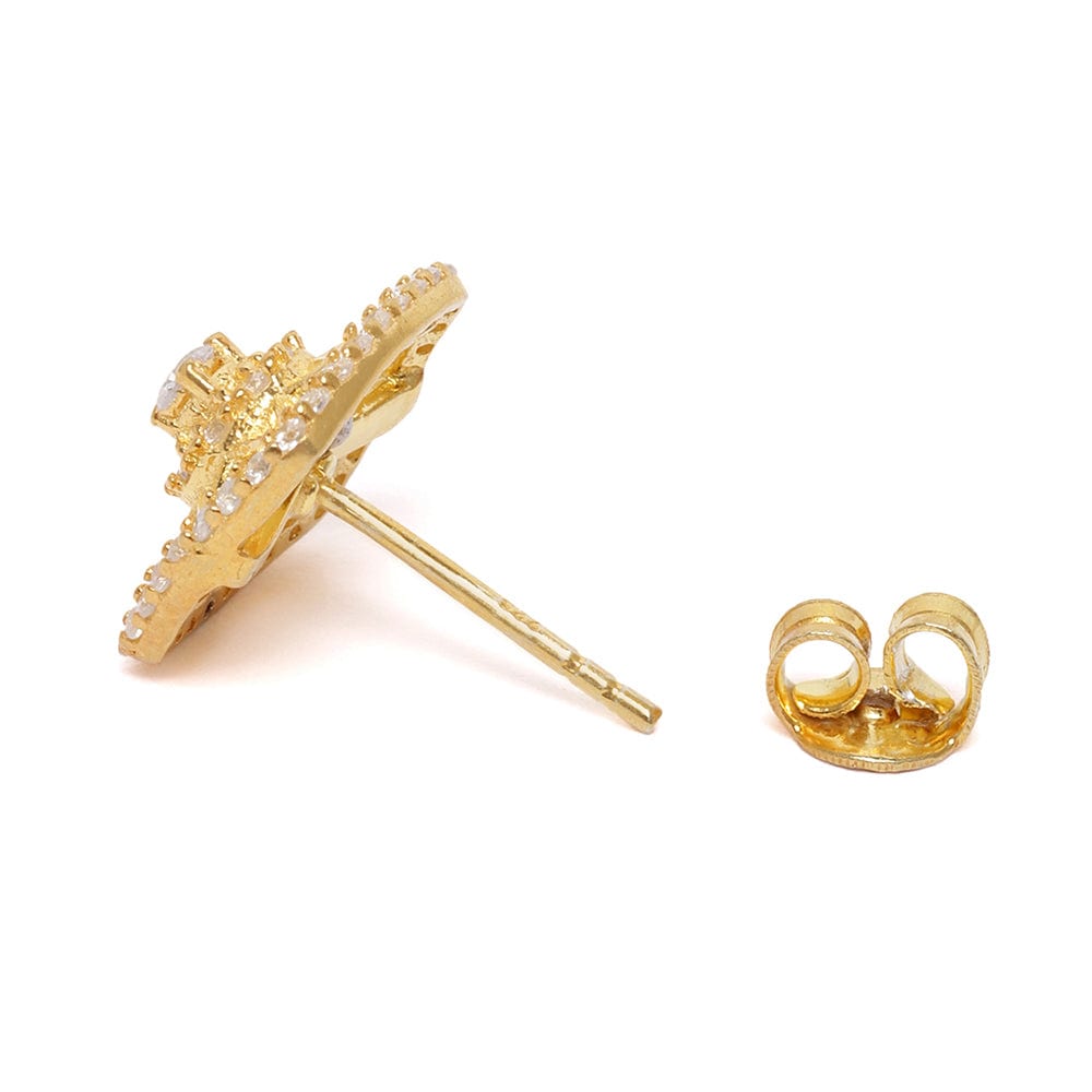 Gold Plated Zircon Silver Studs