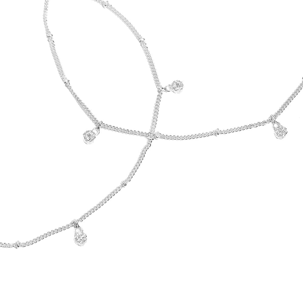 Silver Zircon Anklet