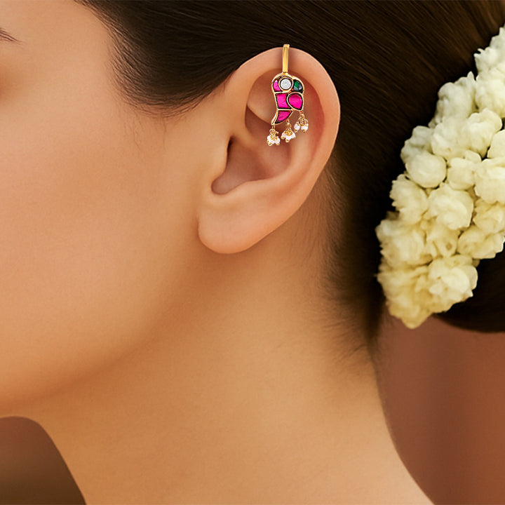 Mithu Silver 24k Gold Plated Clip on Bugadi/Earcuff