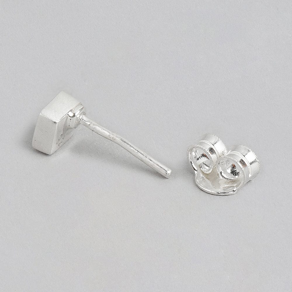 92.5 Silver Cubic Stud Earrings