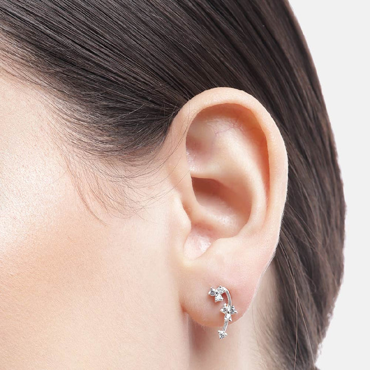 Silver Minimal Zircon Earring