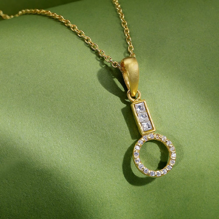 92.5 Silver Round Zircon Necklace