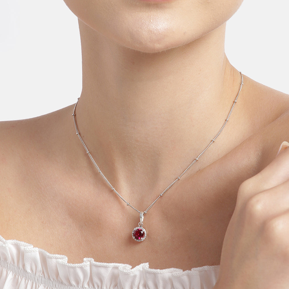 92.5 Silver Crimson Necklace