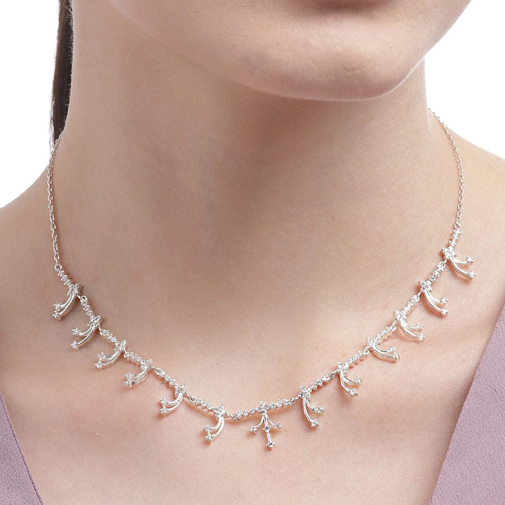 Silver Beautiful Zircon Necklace