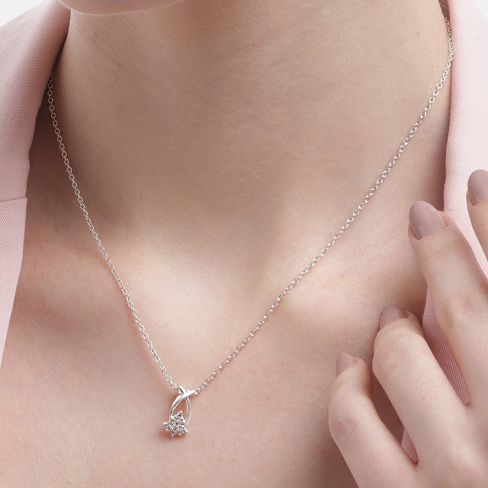 Silver Zircon Necklace