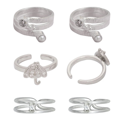 Set Of Three Silver Toe Rings (4)