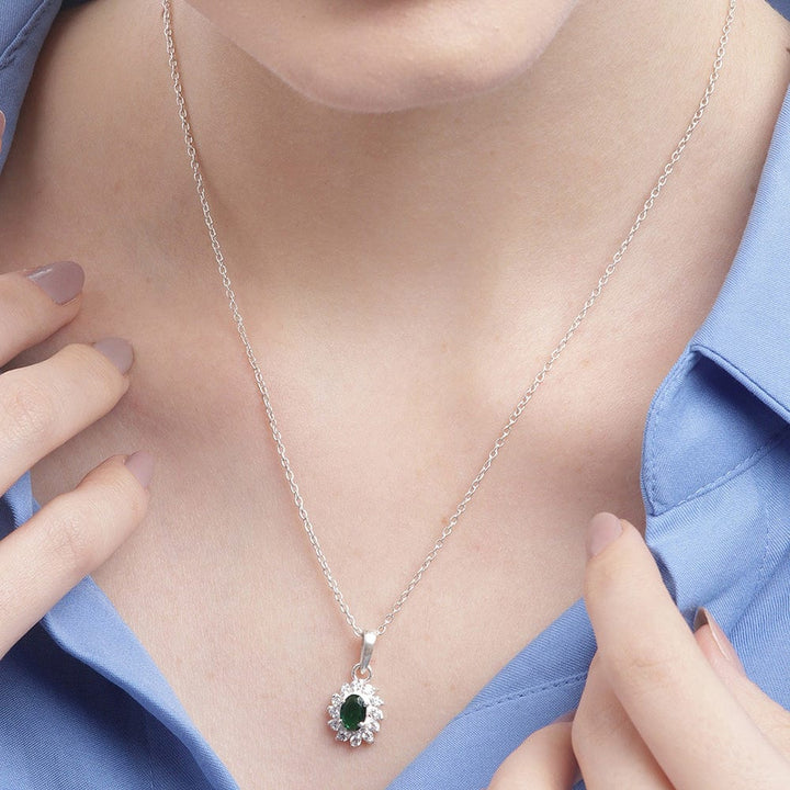 Silver Green Zircon Pendant