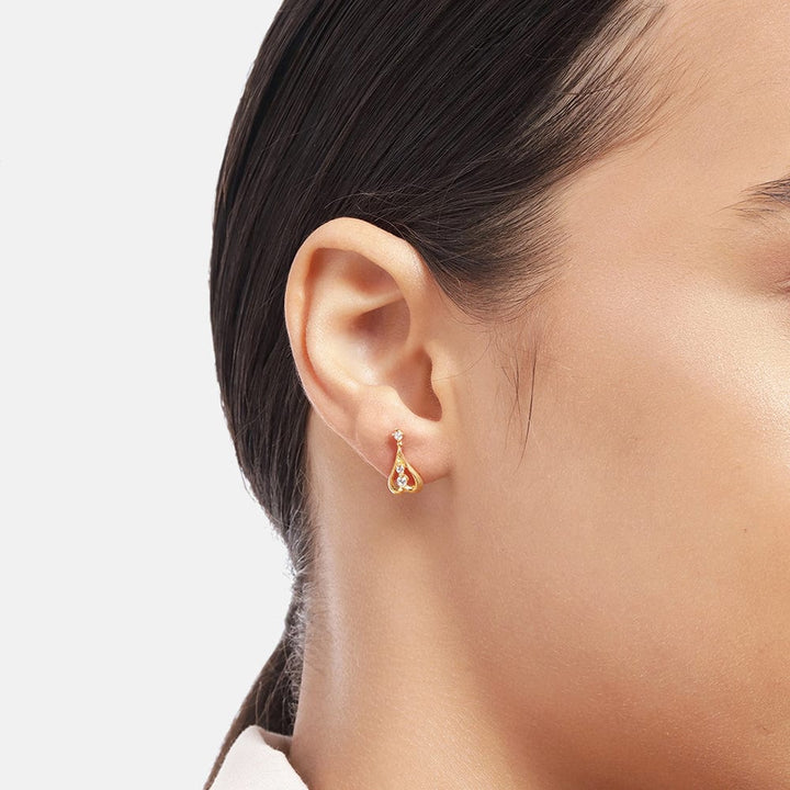 Gold plated Zircon Silver Earring