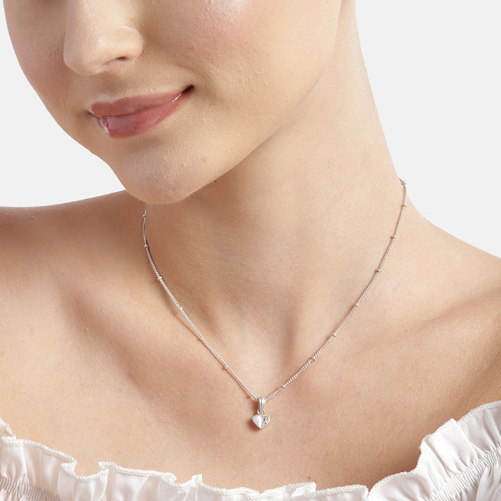 92.5 Silver Kundan heart Necklace