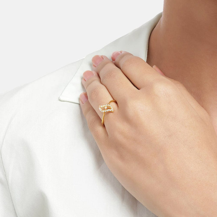 Gold Plated Zircon Silver ring