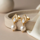 Pure Silver Heirloom Pear Motif White Kundan & Pearl Earrings
