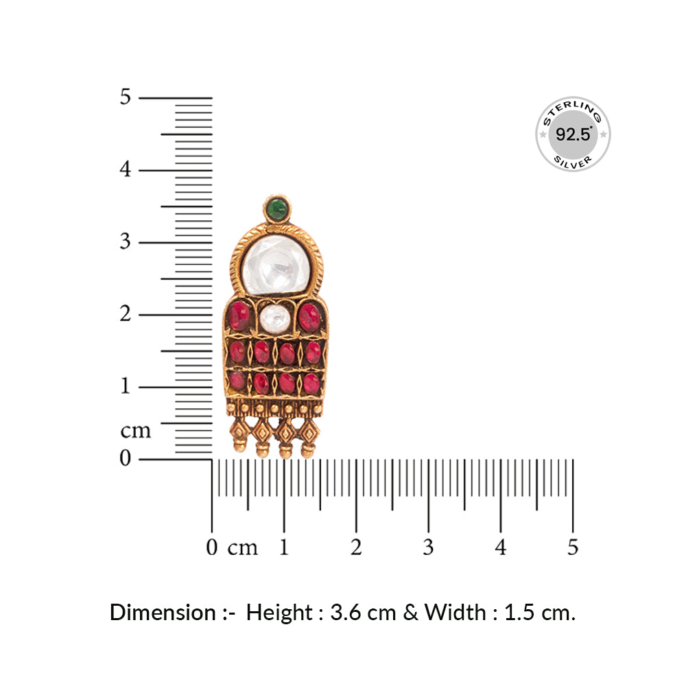 Silver 925 Saubhagya Temple Stud Earrings
