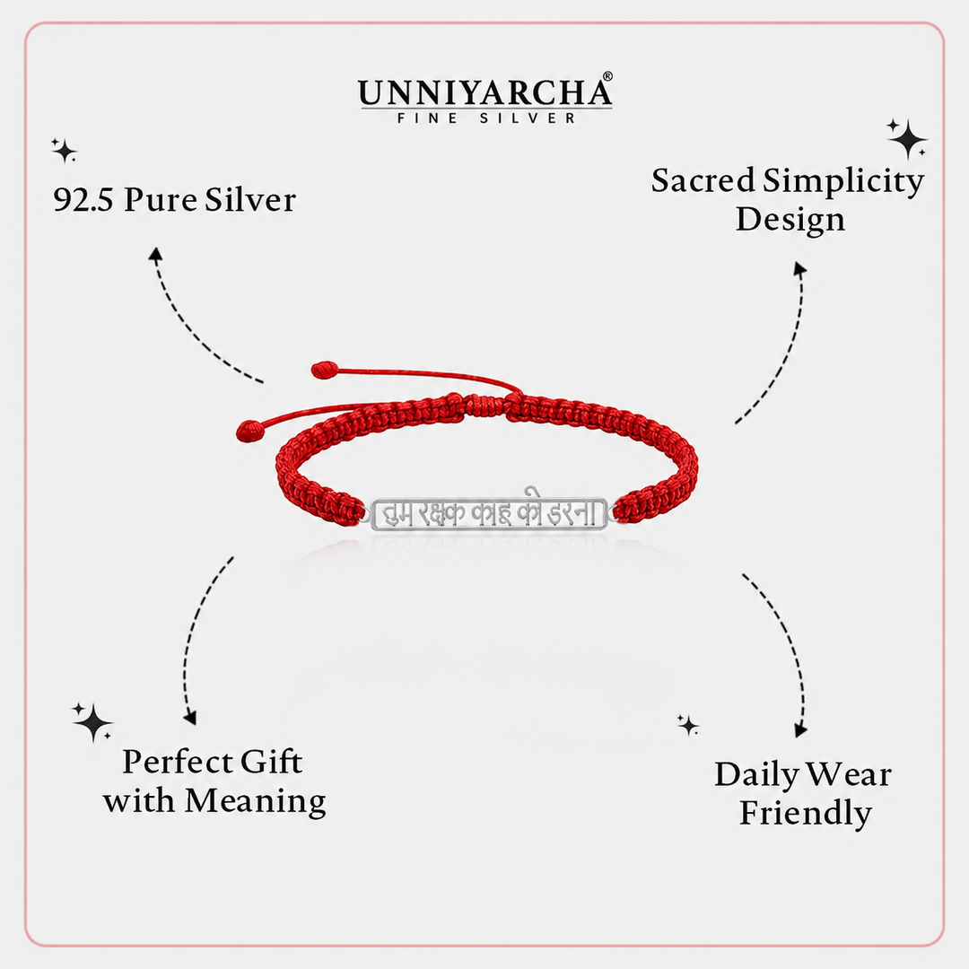 Silver 925 Silver Rakshak Bracelet with Chandan Tilak set