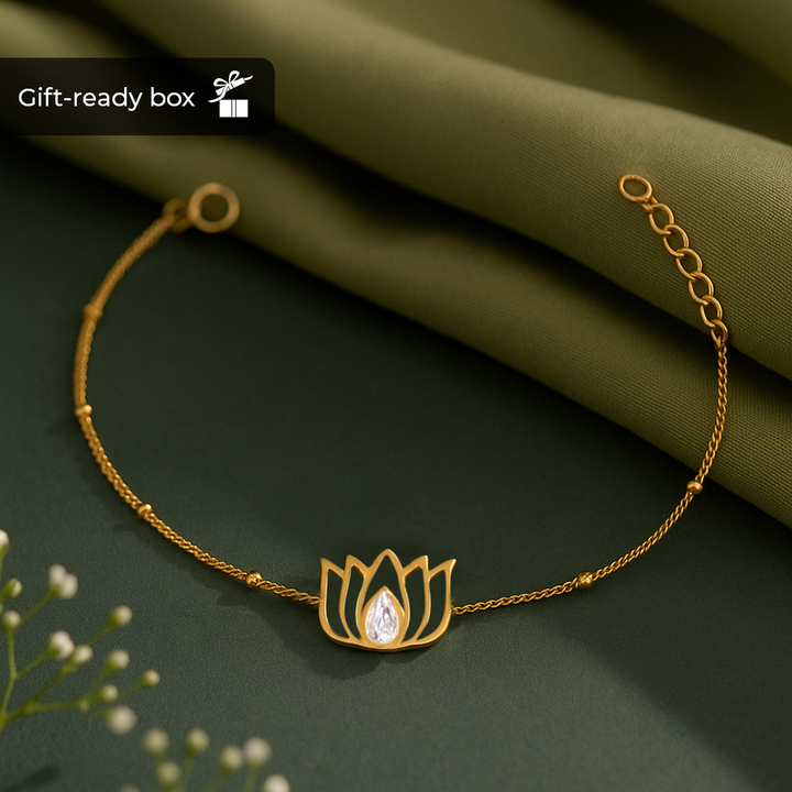 Silver 92.5 Lotus Bracelet