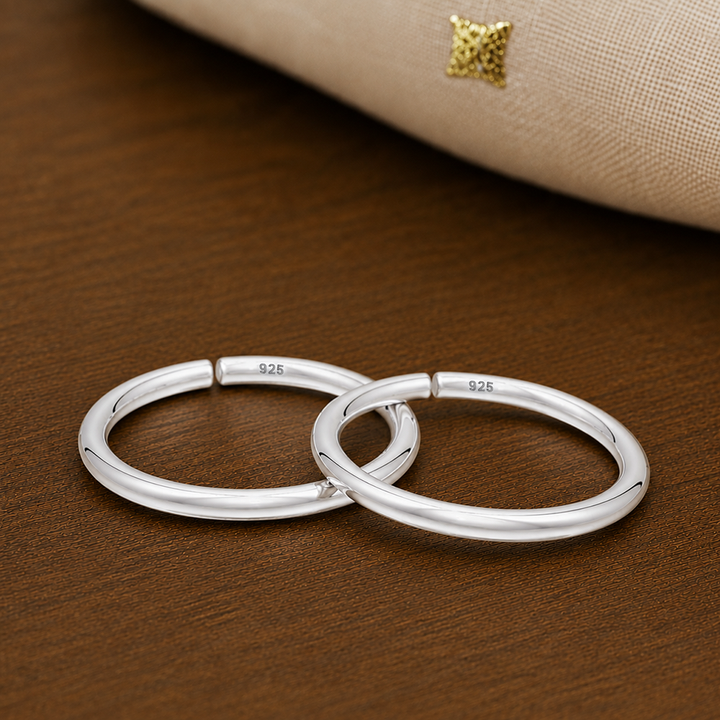 925 Sterling Silver Minimal Toe Ring (Pair)