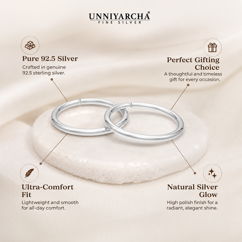 925 Sterling Silver Minimal Toe Ring (Pair)
