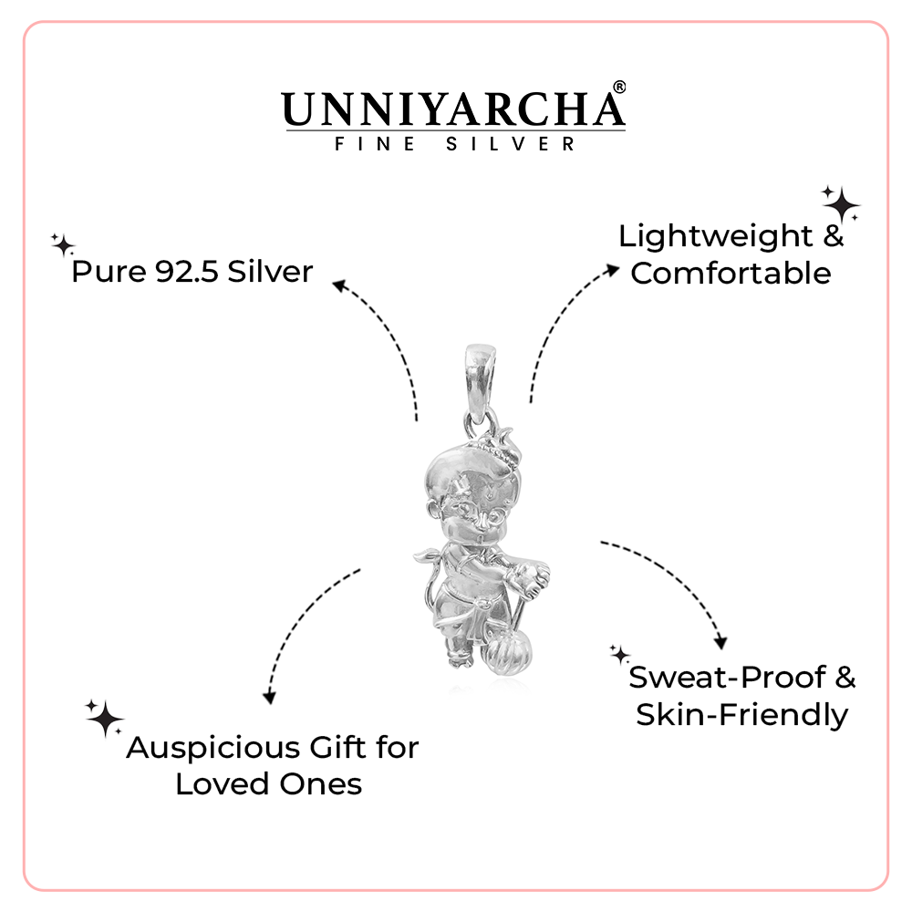 92.5 silver bal hanuman pendant