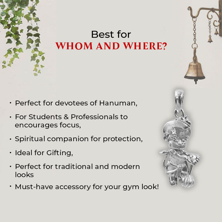 92.5 silver bal hanuman pendant