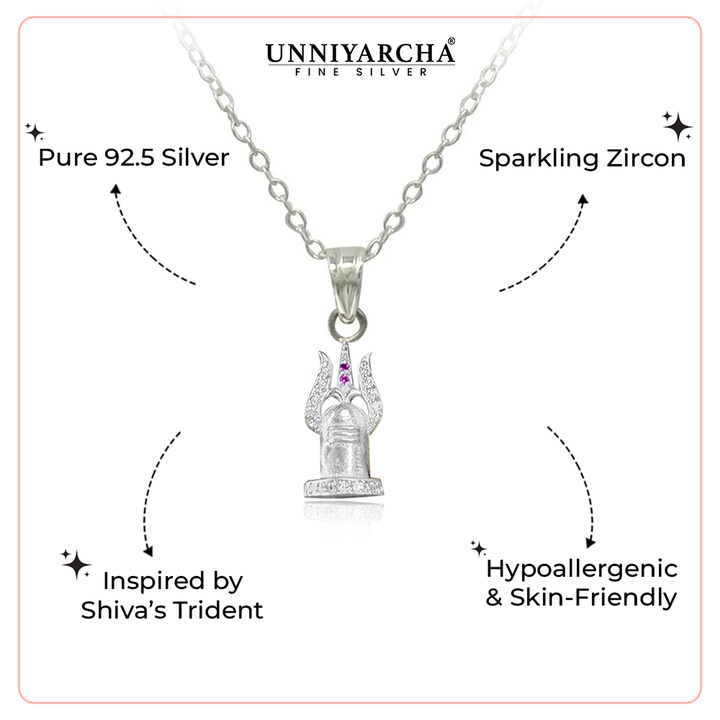 92.5 silver Shivling necklace