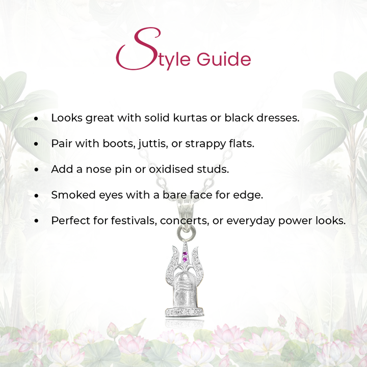 92.5 silver Shivling necklace