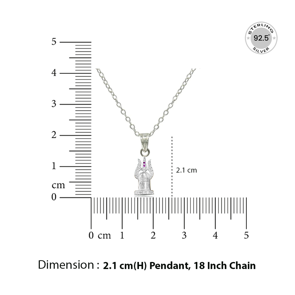 92.5 silver Shivling necklace