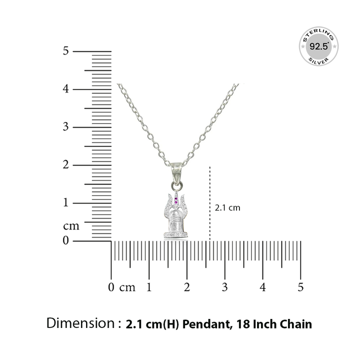 92.5 silver Shivling necklace