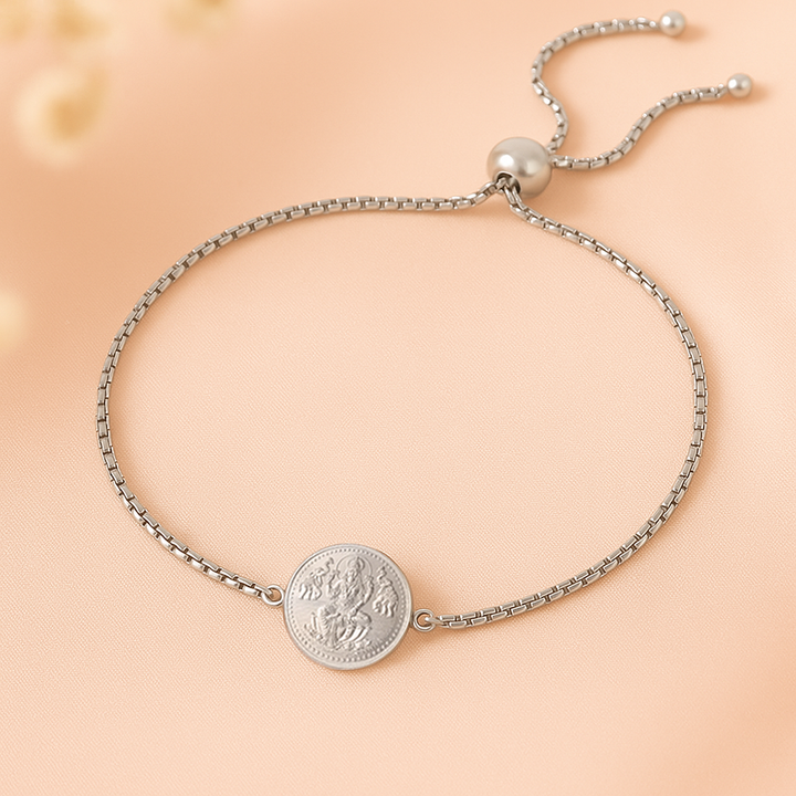 Pure 999 Silver Lakshmi Coin bracelet