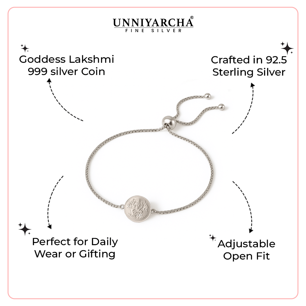 Pure 999 Silver Lakshmi Coin bracelet