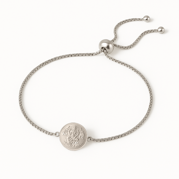 Pure 999 Silver Lakshmi Coin bracelet