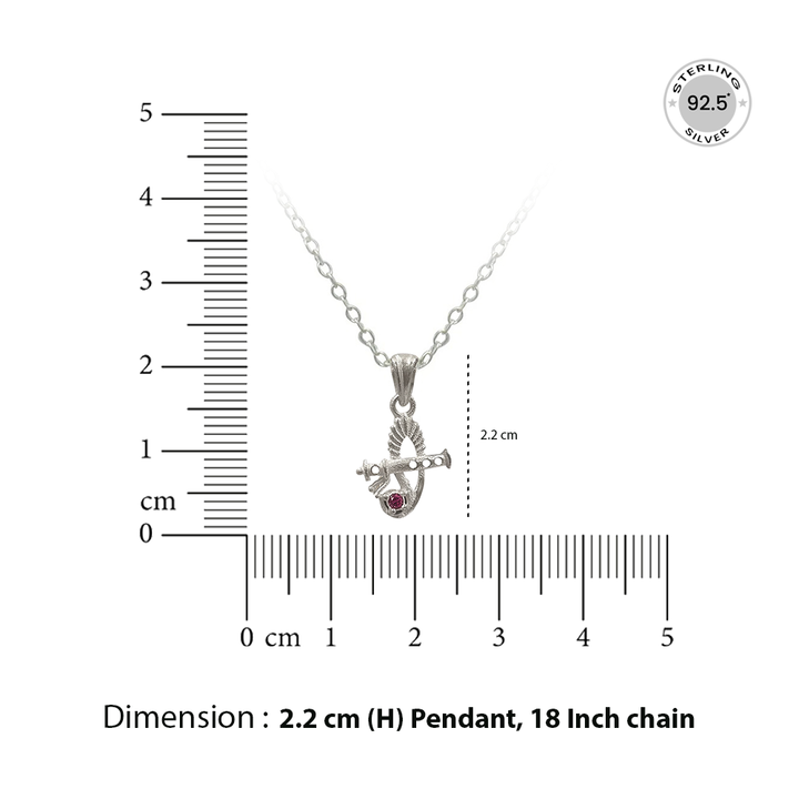 Krishna Melody 925 Silver Flute Pendant