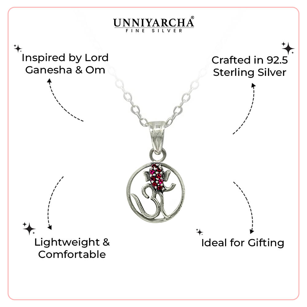 Eternal Bloom 925 Silver Pendant with Ruby Pink Accents