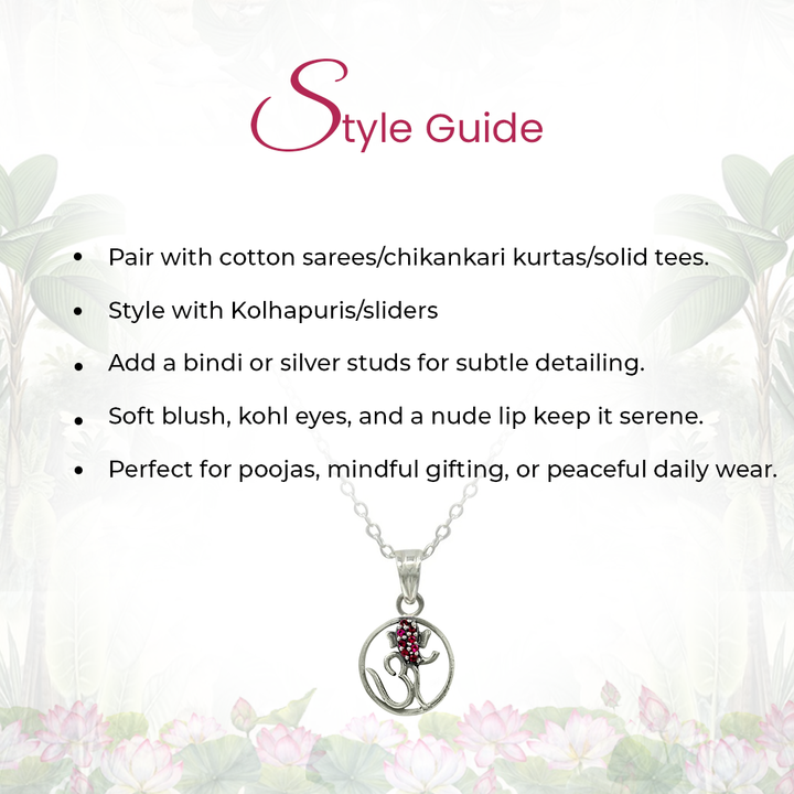 Eternal Bloom 925 Silver Pendant with Ruby Pink Accents