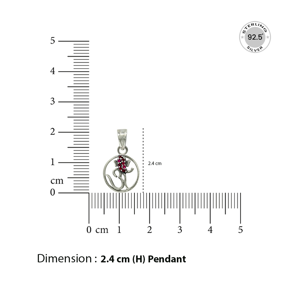 Eternal Bloom 925 Silver Pendant with Ruby Pink Accents