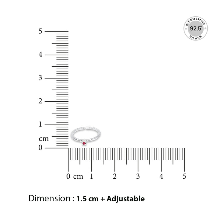 92.5 Sterling Silver Red Toe Ring