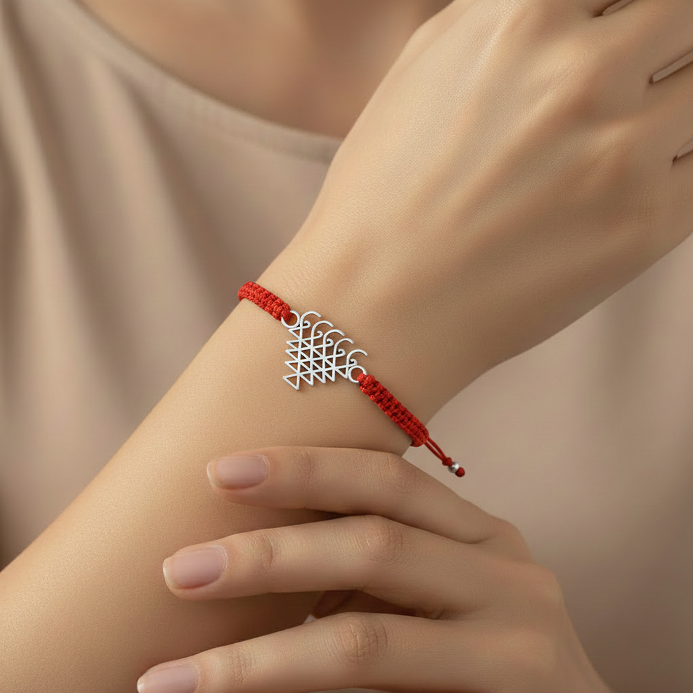 925 Pure Silver Saraswati Yantra Bracelet