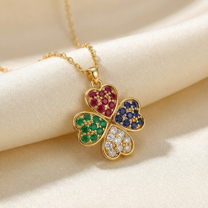 Unniyarcha 925 Pure Silver Clover Crush Necklace