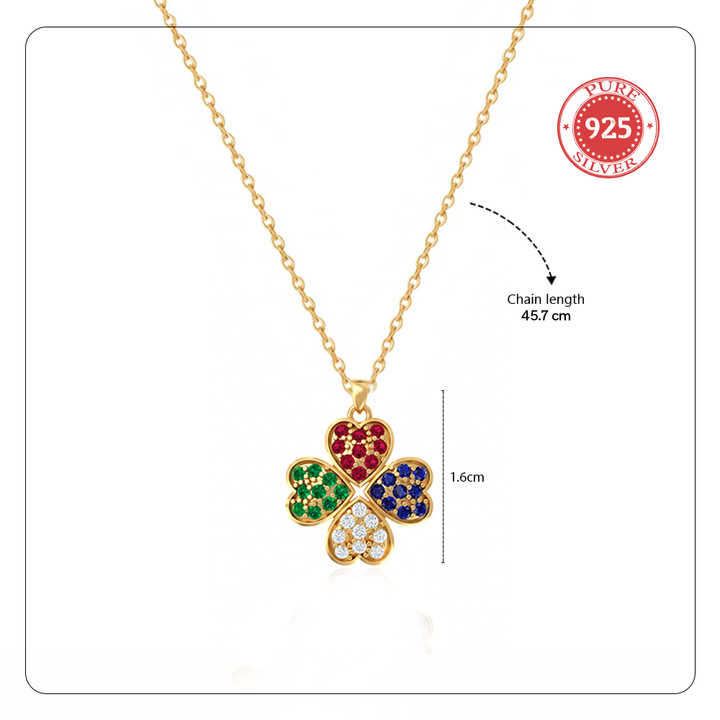 Unniyarcha 925 Pure Silver Clover Crush Necklace