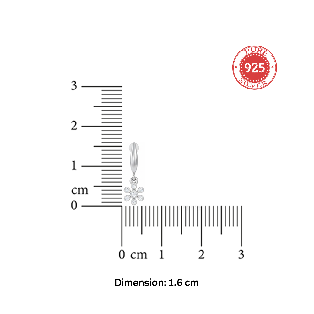 Unniyarcha 925 Pure Silver White Flower stud Earrings