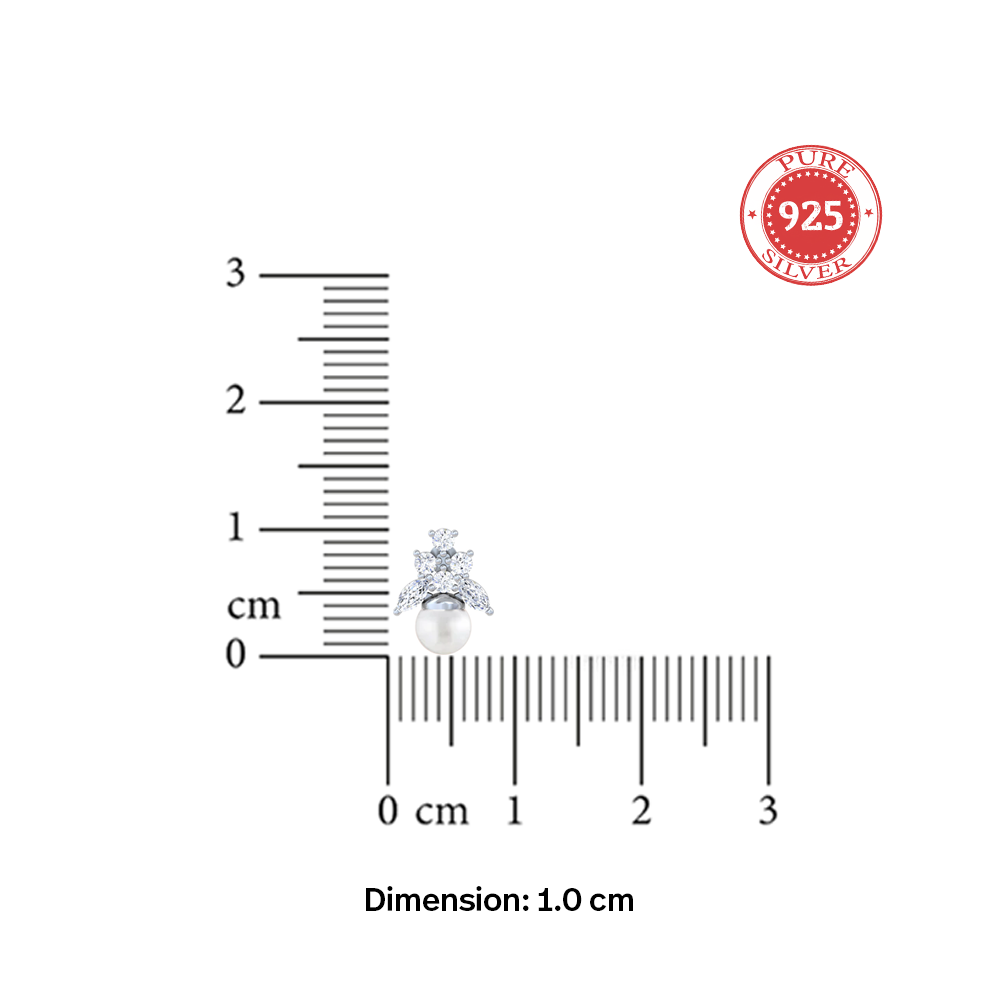 Unniyarcha 925 Pure Silver white pearl floral Earrings