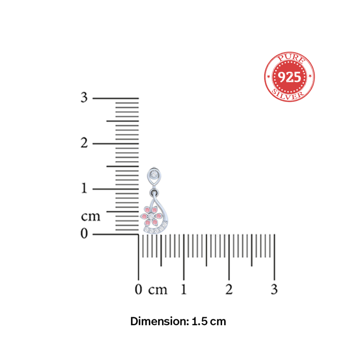 Unniyarcha 925 Pure Silver White Drop Floral Earrings