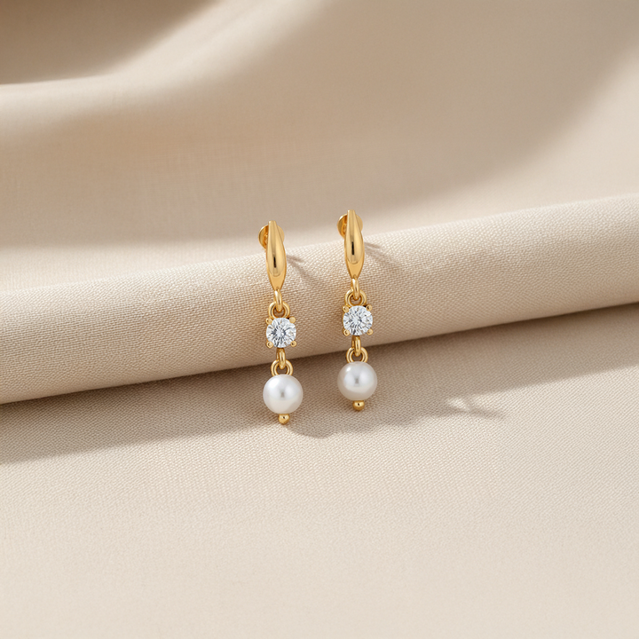 Unniyarcha 925 Pure Silver White Zircon Pearl Earrings