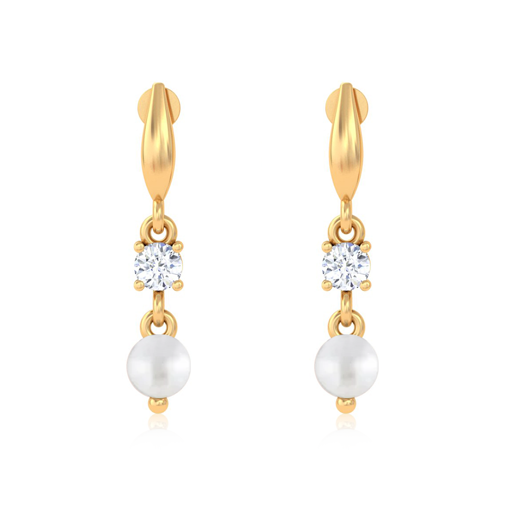 Unniyarcha 925 Pure Silver White Zircon Pearl Earrings