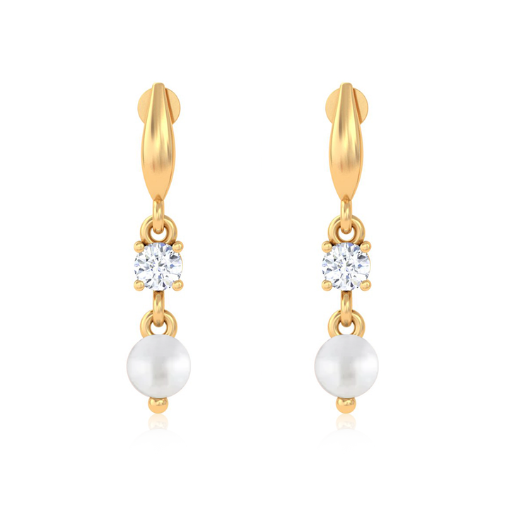 Unniyarcha 925 Pure Silver White Zircon Pearl Earrings