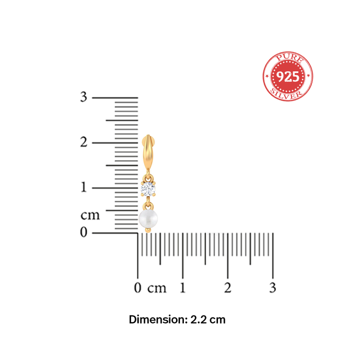 Unniyarcha 925 Pure Silver White Zircon Pearl Earrings