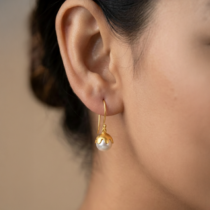 Unniyarcha 925 Pure Silver Pearl Earrings