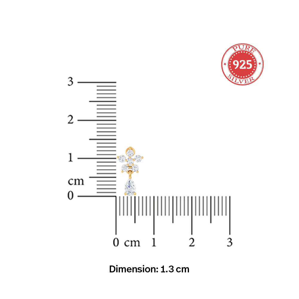 Unniyarcha 925 Pure Silver Bloom Diamond Drops Earrings
