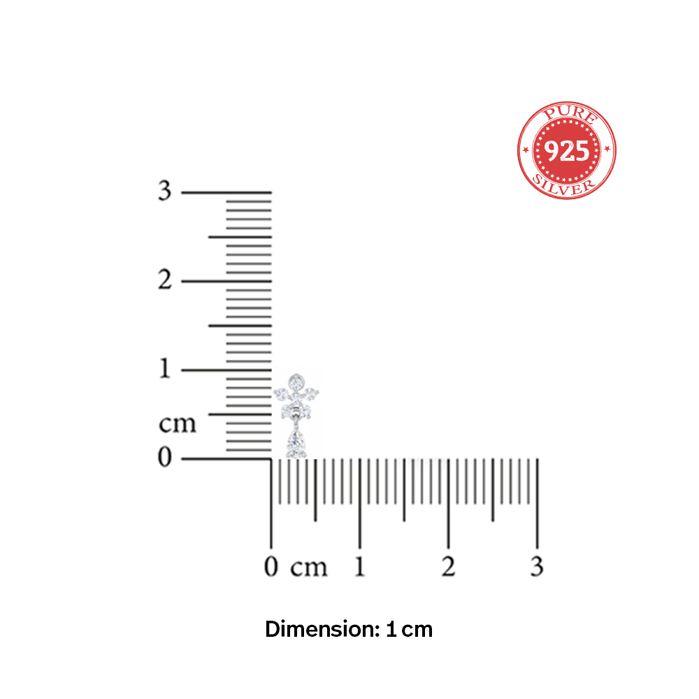 Unniyarcha 925 Pure Silver Bloom Diamond Drops Earrings