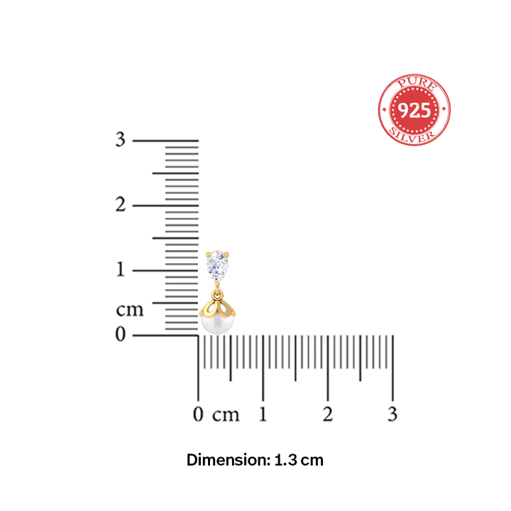 Unniyarcha 925 Pure Silver Falling Pearl Earrings