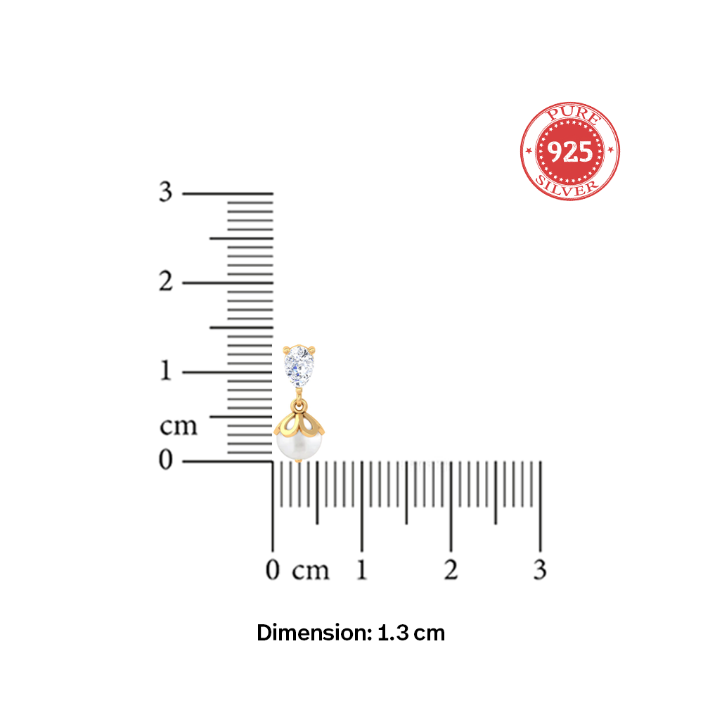 Unniyarcha 925 Pure Silver Falling Pearl Earrings