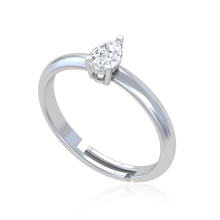 Unniyarcha 925 Pure Silver Pear Drop Ring